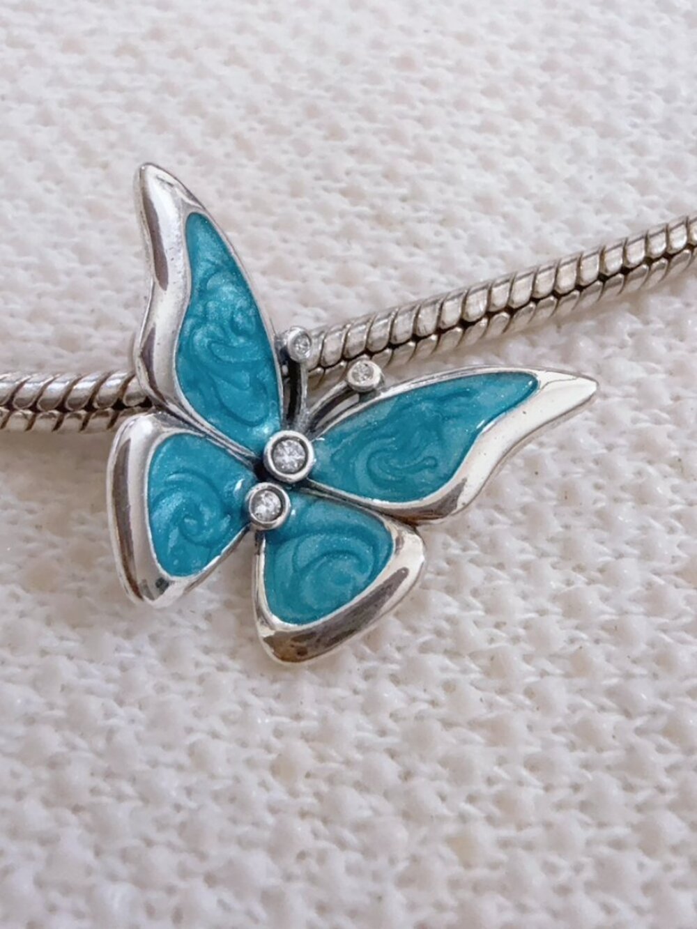 Blue Butterfly Dangle Charm Oversize Butterfly Silver Charm For Pandora Bracelet